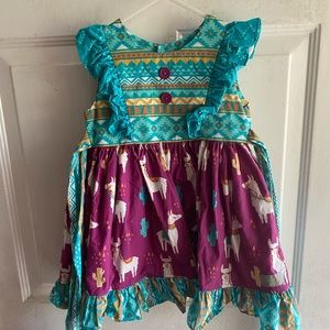Size 3-4 Eleanor Rose Llama Dress